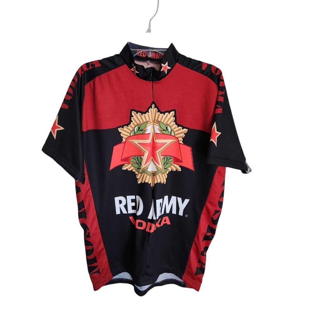 World Jerseys Red Army Vodka Cycling Jersey Size M‎ Short Sleeves Flaw